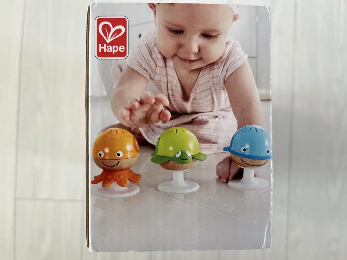 Direct Purchase German Hape Newborn Teether Tummy Time Bath High Chair Suction Small Muscle Wooden Rattle Play Toy Educational Tool