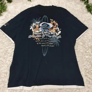 PIKO 하와이안 디자인 네이비 티셔츠 3XL
