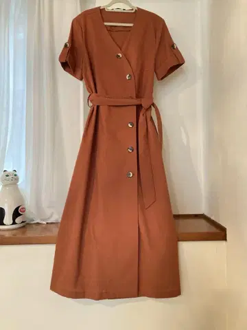 미사용 새상품 ONLY 원피스 린넨 혼방 벨트