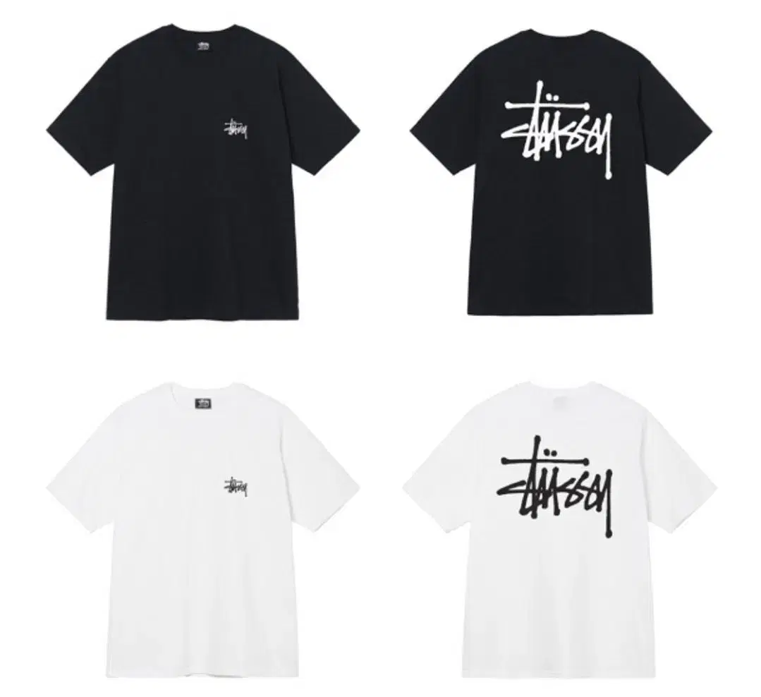 Stussy Basic Short Sleeve Black/White
