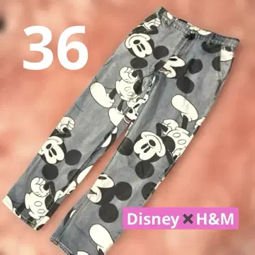 H&M 미키마우스 패턴 데님 팬츠 EUR36 미니멀리스트