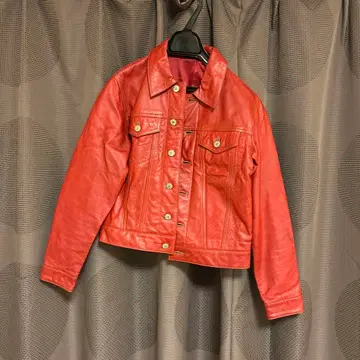 Y310-20 천연 가죽 자켓 라이더스 레드 M 바이커 레드 미