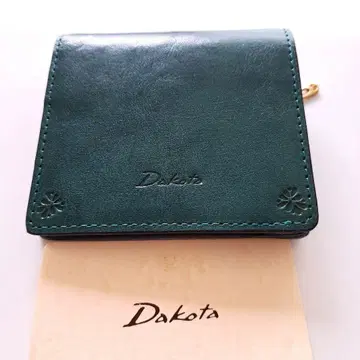 미사용 Dakota 다코타 접이식 지갑 그린 이탈리아제 소가죽 여성용