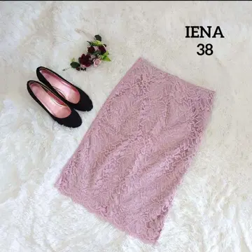 컨디션 최상 IENA 스커트 핑크 펜슬 38 레이스 무릎 아래