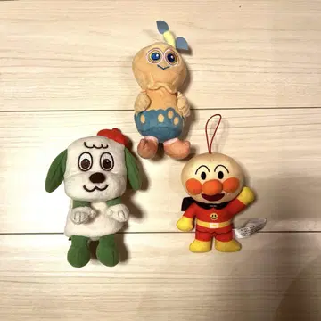 호빵맨 외 봉제 인형 3종 세트