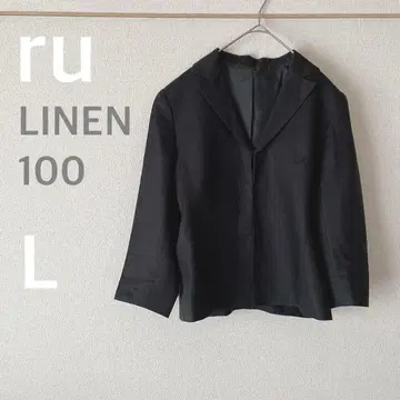ru 마루이 린넨 100 자켓 7부 소매 블랙