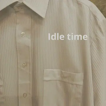 Idle time 더블 포켓 시스루 스트라이프 반팔 셔츠 M 사이즈