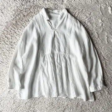 컨디션 최상 nest robe 린넨 스키퍼 블라우스 F 화이트