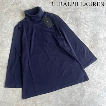 미사용 RALPH RL LAUREN 실크 혼방 7부 터틀넥 티셔츠