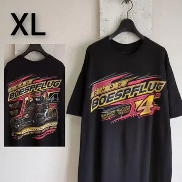 구제 의류 티셔츠 블랙 레이싱 티 GILDAN BOESFLUG XL
