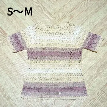 반팔 크로쉐 니트 시스루 풀오버 상의 봄/여름 S M 여성용