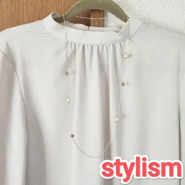 stylism 롱 목걸이 코튼 펄 스타일리즘