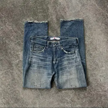 00s marka 마커 페인트 데님 데미지 데님 팬츠 y2k
