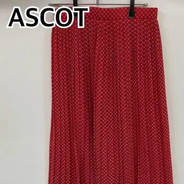 ASCOT 롱 스커트 플리츠 스커트 여성용 레드 [CB260]
