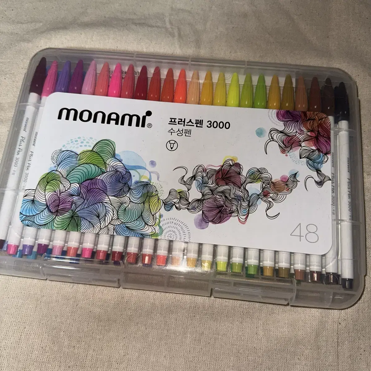 Monami Plus Pen 3000 48 Color Set, Water-Based Pen