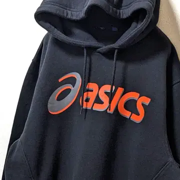 아식스 ASICS 로고 후드 맨투맨 블랙 검정 L 구제 의류
