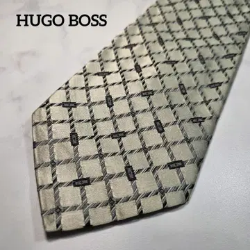 HUGO BOSS 휴고 보스 넥타이 체크 골드 블랙 금 검정