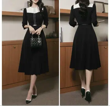CHICLINE 경사 원피스