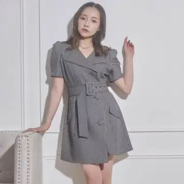 and gee bee 버튼 자켓 미니 원피스