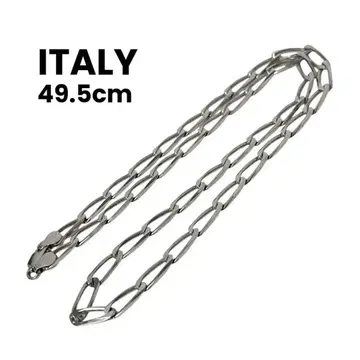 ITALY 이탈리아 롱 키헤이 체인 목걸이 실버 925 키헤이