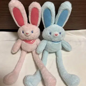 스카이블루 토끼 봉제 인형 백 키링 귀가 신축되는 귀여운 봉제 인형 토끼