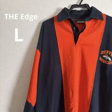 THE Edge 긴팔 피케 셔츠 NFL 덴버 브롱코스 자수 L 구제 의류