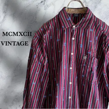 'MCMXCII' 셔츠 [3L] 레드 계열 빨간색 큰 빅 빈티지 레트로