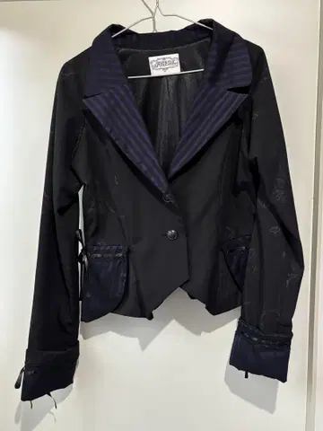 h.NAOTO FRILL 스트라이프 디자인 자켓