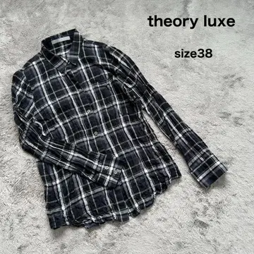 theory luxe 띠어리 럭스 셔츠 긴팔 셔츠 체크 셔츠 M