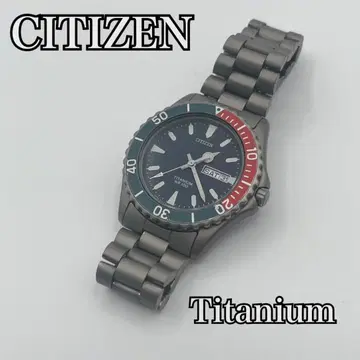CITIZEN 다이버 워치 티타늄 데이 데이트 펩시 컬러