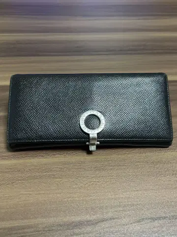 불가리 블랙 가죽 장지갑