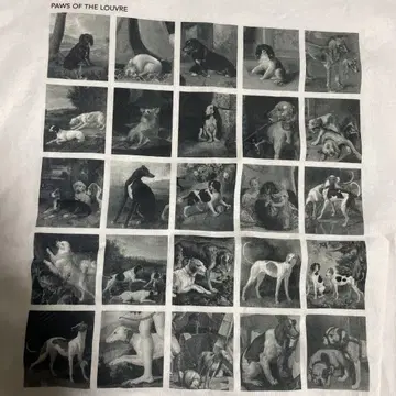 루브르 박물관 UT 개 PAWS OF LOUVRE 티셔츠
