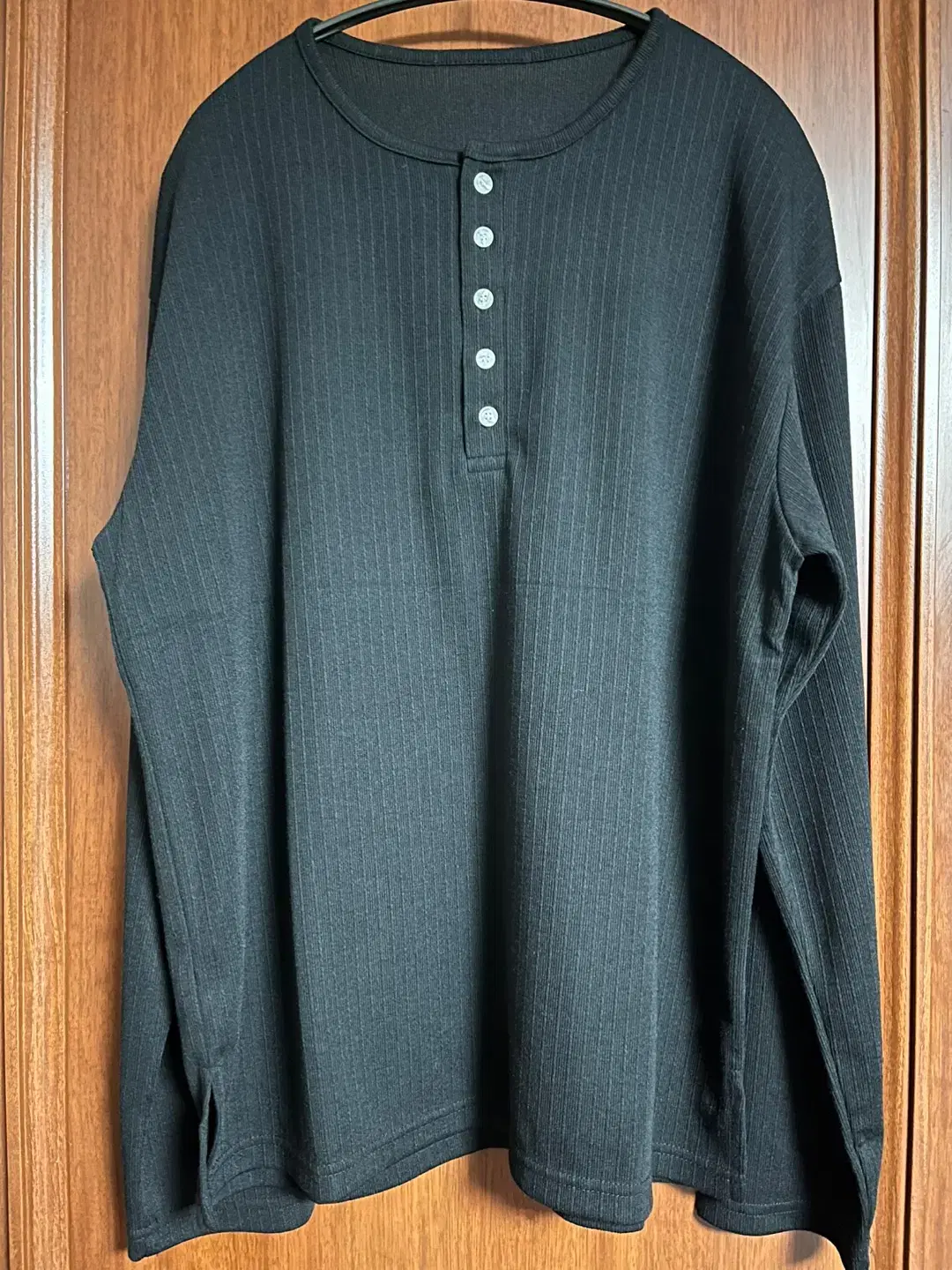 헨리넥 긴팔티셔츠 블랙 XL