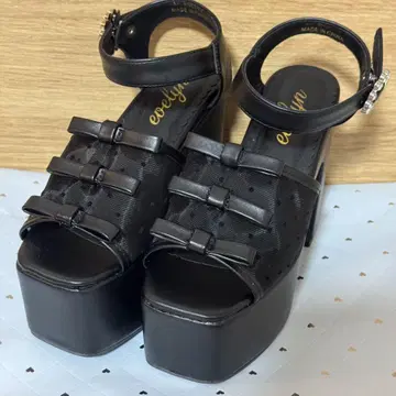 evelyn 3줄 리본 통굽 샌들 에블린