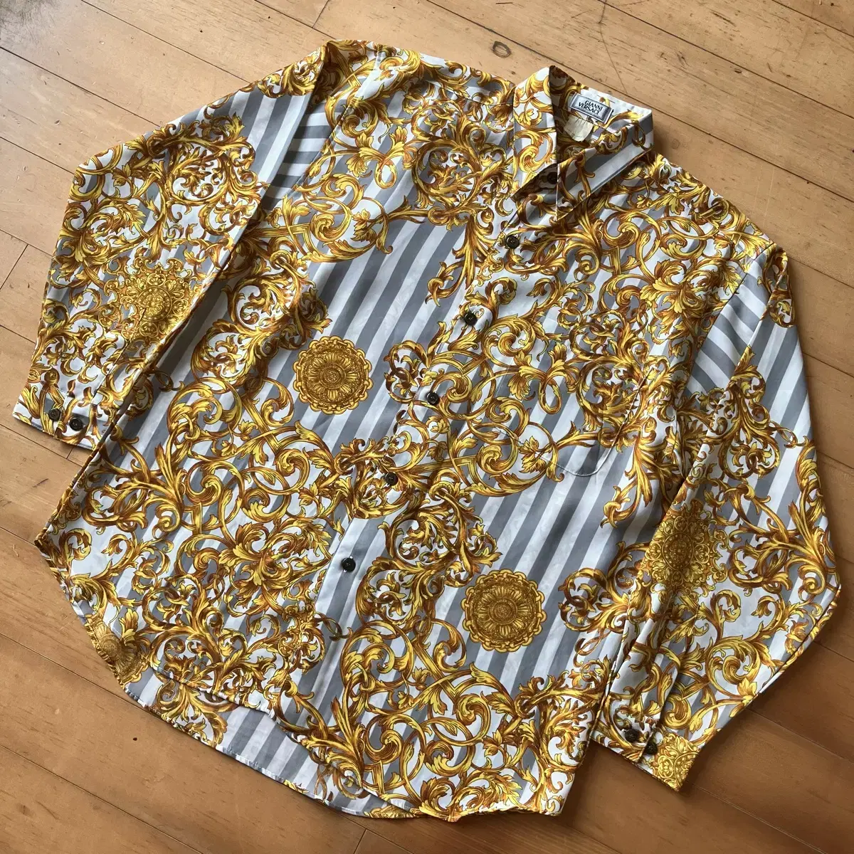 Gianni Versace Stripe Baroque Pattern Shirt 105