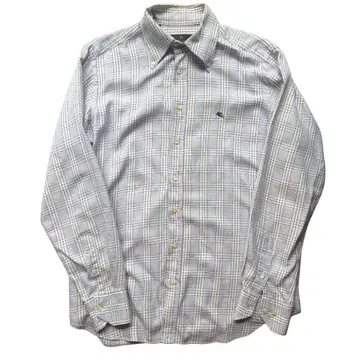 ETRO 체크 무늬 버튼 다운 셔츠 40