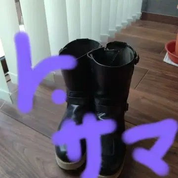 바이크 투링 블랙 가죽 숏부츠 버클 포함