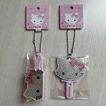 산리오 참키티 키라데코 미니 거울 미니 브러쉬 키링