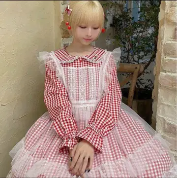 시마무라 호시나 사쿠라코 깅엄 체크 플레어 원피스 2개 세트