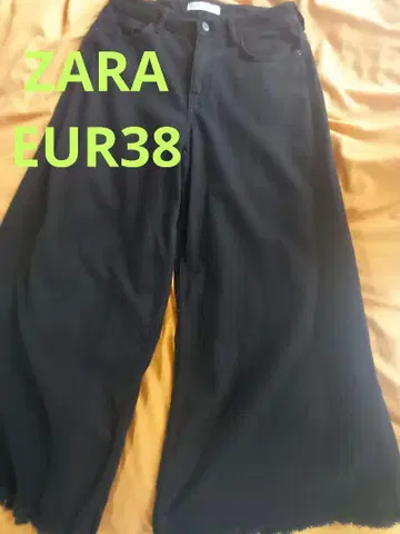 자라 기본 배기 팬츠 블랙 데님