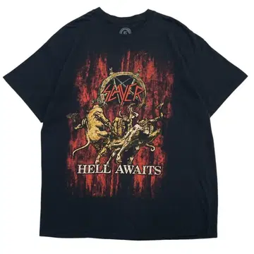 SLAYER 슬레이어 밴드 티셔츠 밴 티 빅 로고 90s 블랙 XL