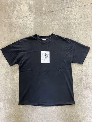 90s onieta 바디 프린트 TEE 소매 밑단 싱글 스티치