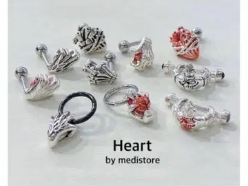 MEDISTORE 메디스토어 심장 데빌 귀걸이 14G 실버 하트