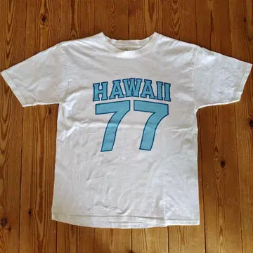 HAWAII 77 넘버링 풋볼 티셔츠 L 스며든 프린트?