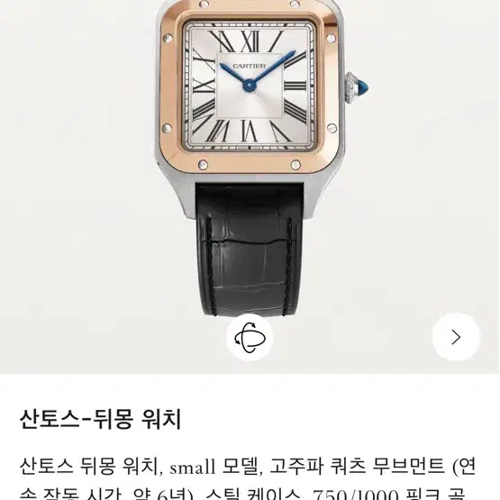까르띠에 산토스 뒤몽 스몰 단순시착 새상품 사진 4