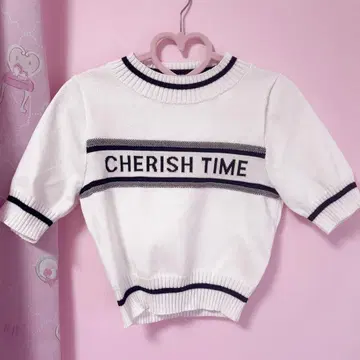 LIP SERVICE cherishtime 반팔 니트 스웨터 화이트