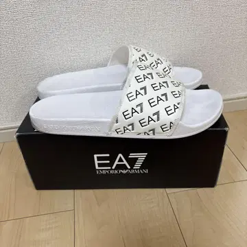 EA7 화이트 슬라이드 샌들