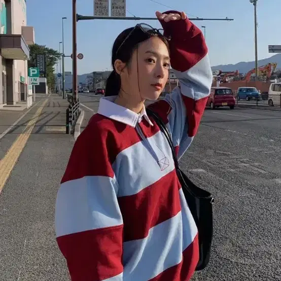 CODEGRAPHY | 코드그라피 Codegraphy Stripe Rugby Sweatshirt M