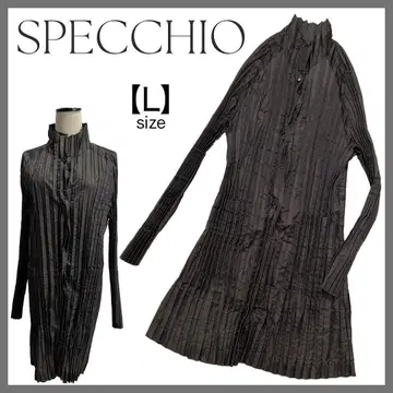 SPECCHIO 스페치오 플리츠 셔츠 자켓 스타일업 브라운