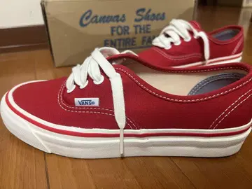 레어 VANS 오센틱 44 D 캔버스 신발 레드